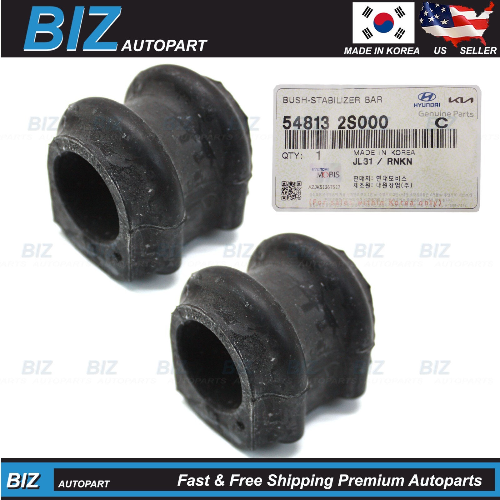 Genuine 2PCS Stabilizer Bar Bushings for 2011-2013 Kia Sportage 54813-2S000