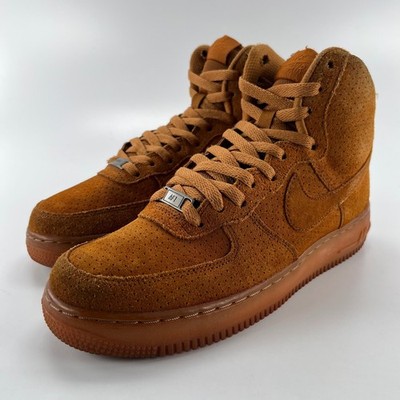 Nike Air Force 1 High Suede Tawny Brown Womens 9.5 Sneakers 749266-201