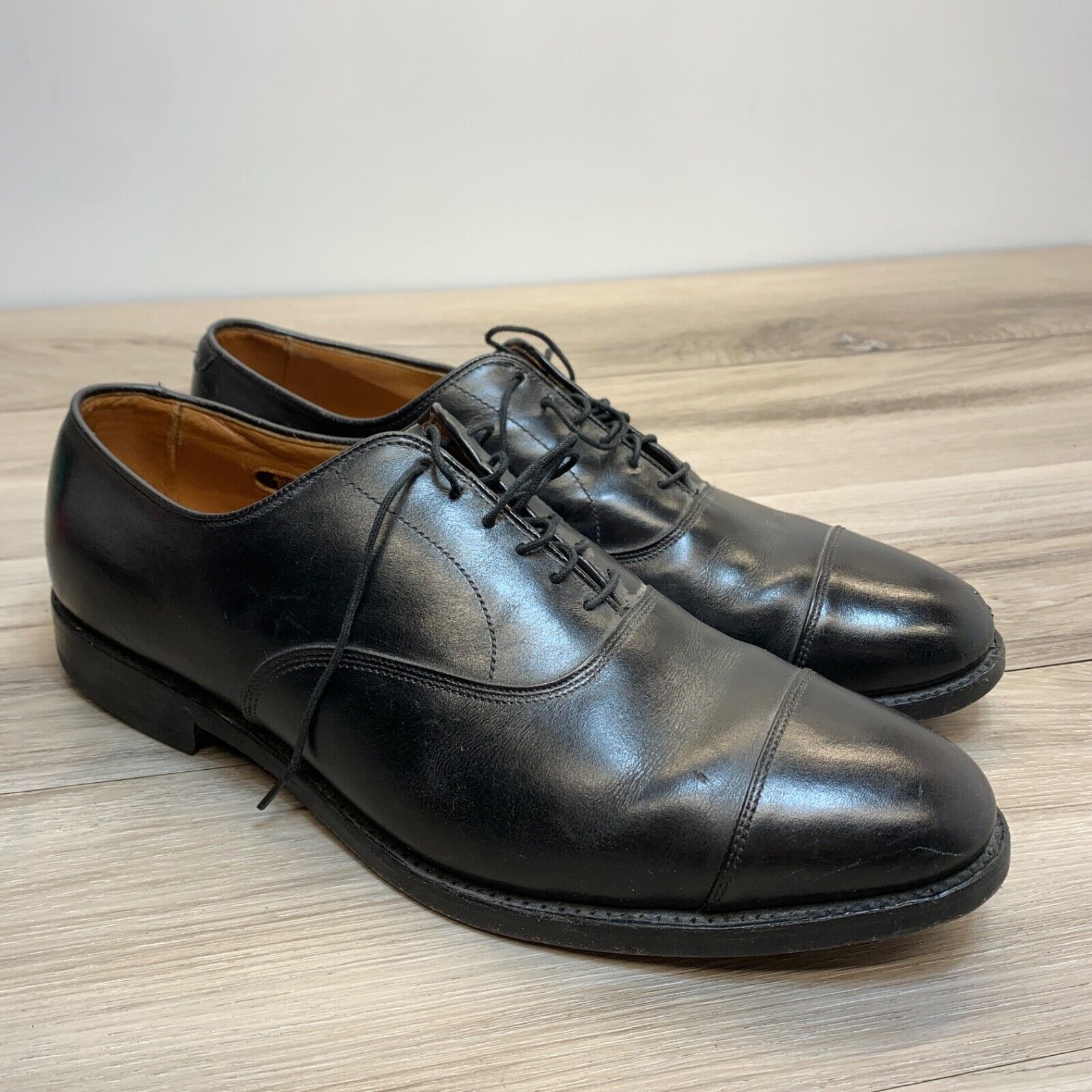 Allen Edmonds Park Avenue Cap Toe Black Lace-Up Oxfords Size Allen Edmonds Park Avenue Cap Toe Black Lace-Up Oxfords Size