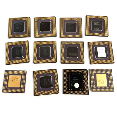 Lot of 12 Intel Processors Pentium Ceramic Bent Pins Use for GOLD Recovery