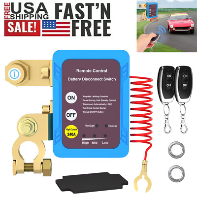 Car Battery Switch Disconnect Power Kill Master Isolator Cut Off Remote Control