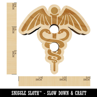 Caduceus Health Medical Symbol Wood Buttons for Sewing Knitting Crochet Craft