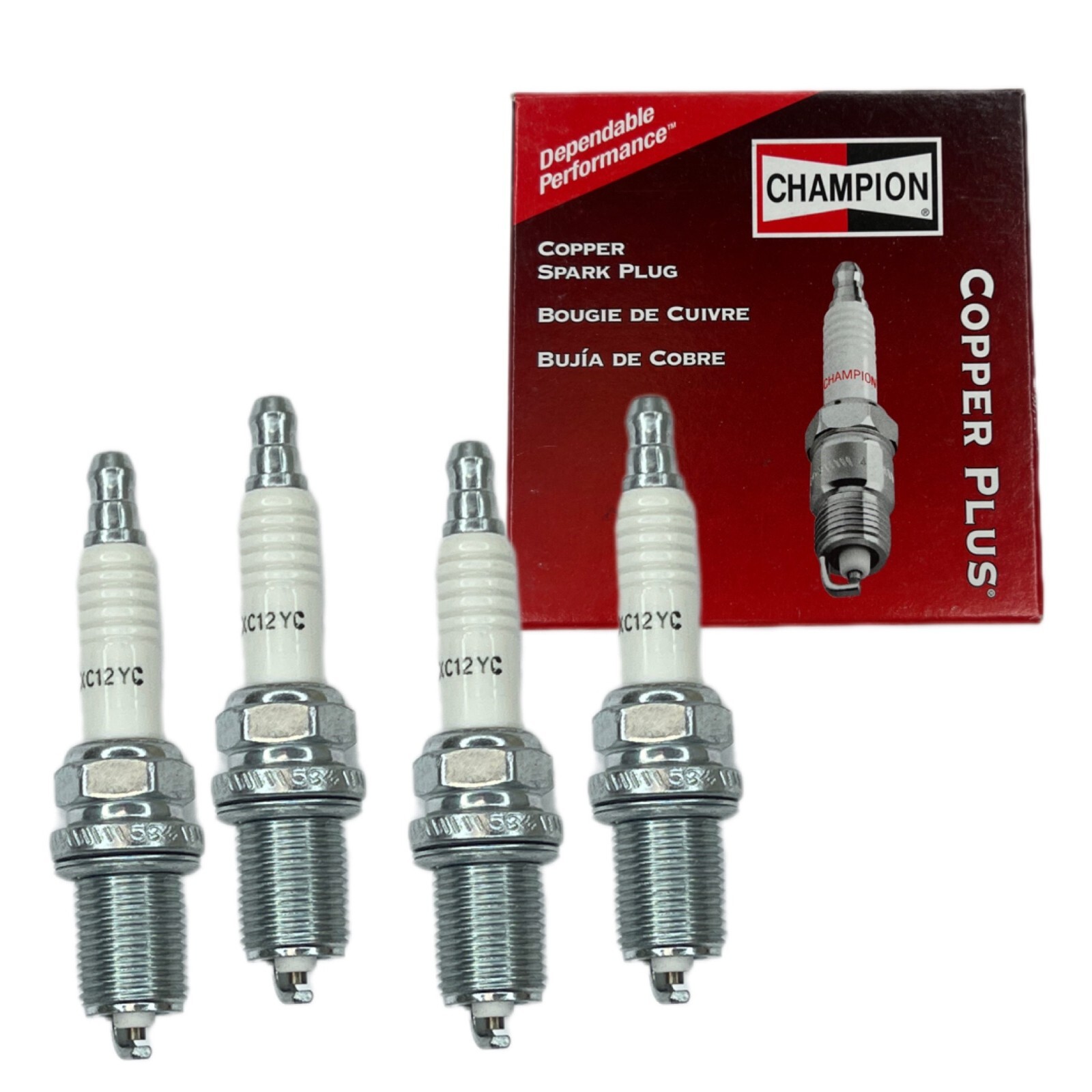 Pierce② Champion Copper Plus Spark Plug 982 XC12YC Pack of 4 | eBay