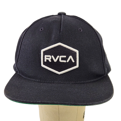 RVCA Hat Mens Adjustable Snapback Black Mid Fit Embroidered Cap eBay