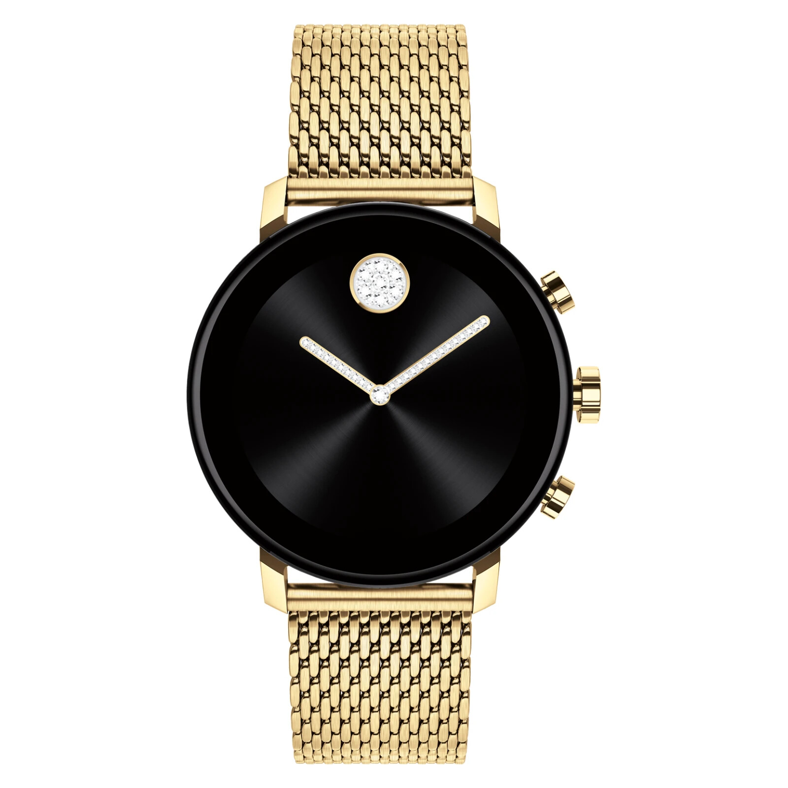 Pre-owned Movado Connect 2.0 Unisex 40mm Digital Smartwatch Yellow Gold Mesh Strap 3660026