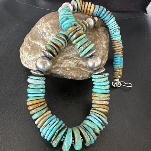 アクセサリー NAVAJO Silver Turquoise Necklace 925 Navajo Necklace 925 Silver Natural Turquoise Artist Signed