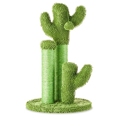 Cactus Cat Scractching Post with Toy Ball,Green,22'' height