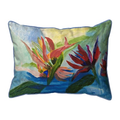 Betsy Drake Flaming Flowers Large Indoor Outdoor Pillow 16x20