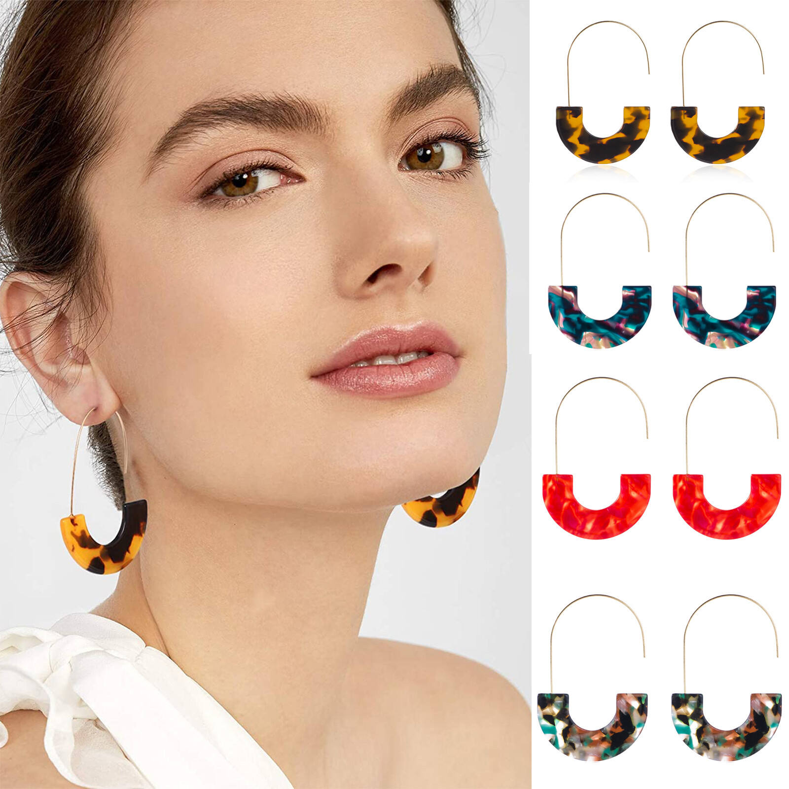 Acrylic tortoise earrings discount