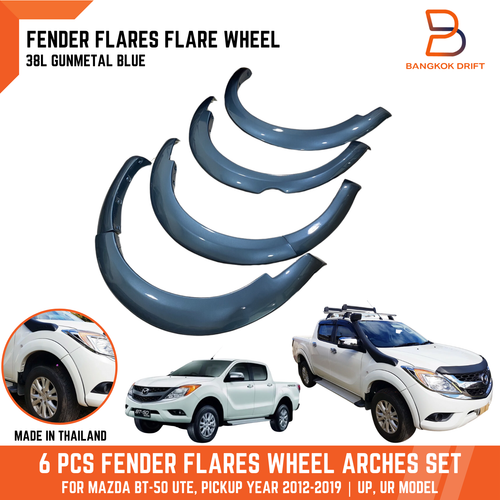 38L Gunmetal Blue FENDER FLARES WHEEL ARCH For MAZDA BT-50 PICKUP UP UR 12-19