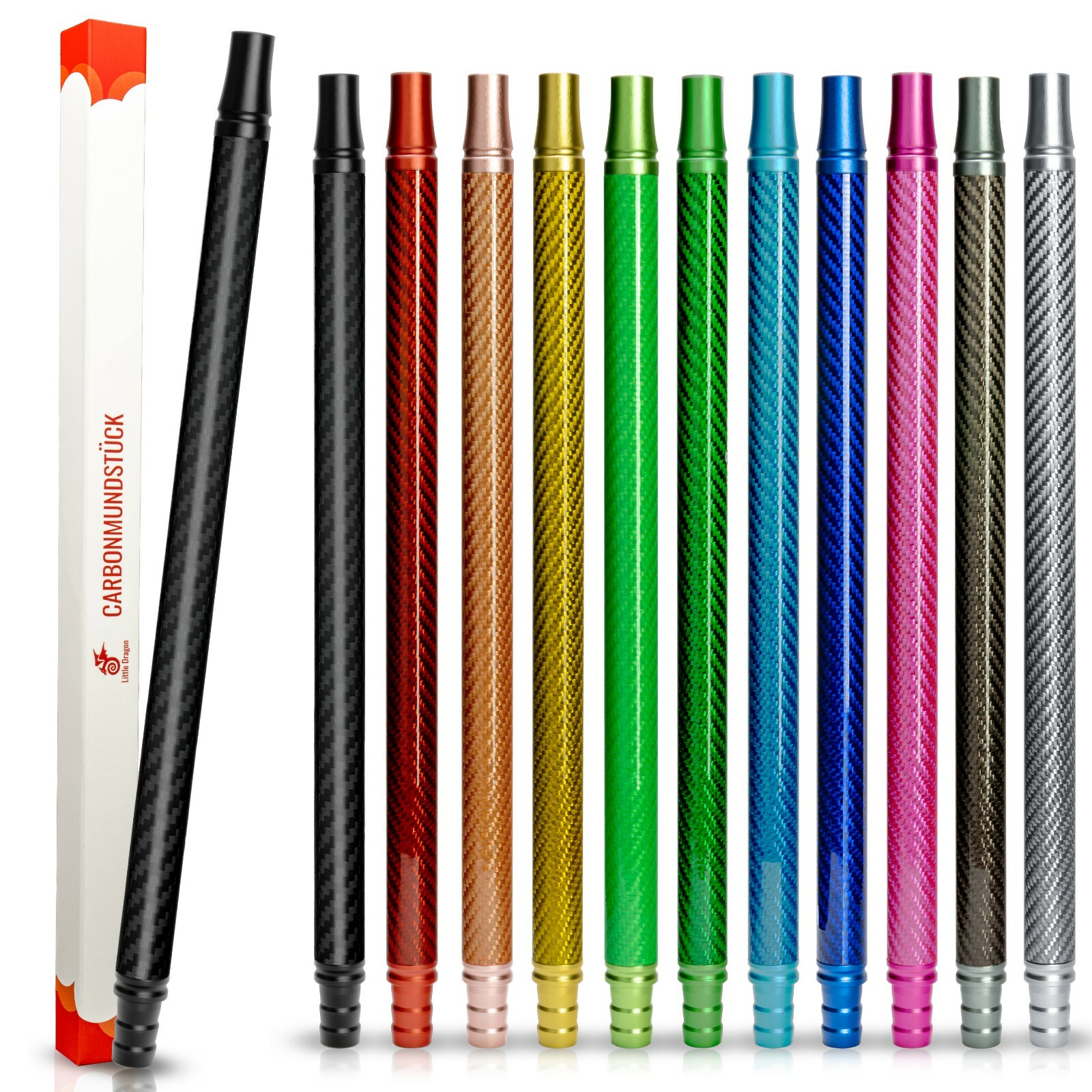 Shisha Mundstck 100% echtes Carbon 30cm - Bequemes und leichtes Mundstck