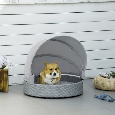 With Shade, Collapsible Canopy Small Dog Bed, Puppy Bed