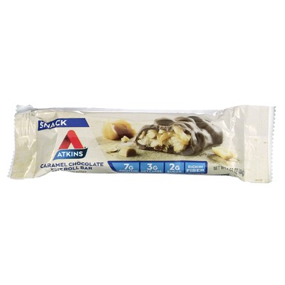 Snack, Caramel Chocolate Nut Roll Bar, 5 Bars, 1.55 oz (44 g) Each