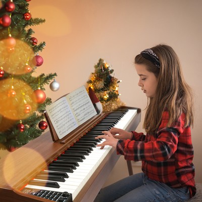 Full Weighted Digital Piano 88 Key,Stand,Headphone Mode,USB-MIDI,3 Pedals