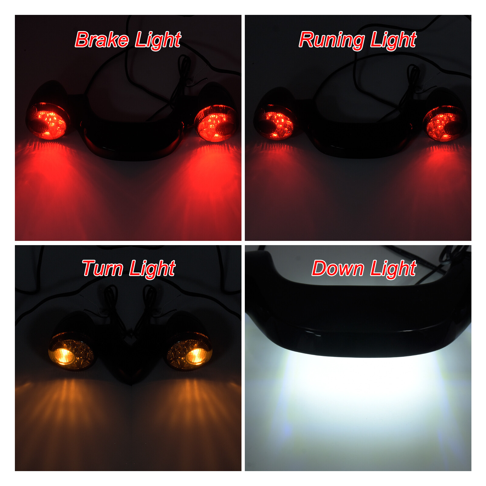 Black Rear Turn Signal Brake LED Light Bar For Harley Electra Street Glide 10-23