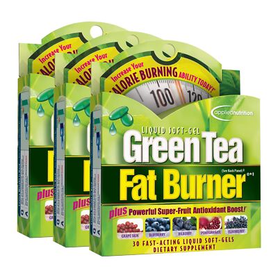 Applied Nutrition Green Tea Fat Burner 30 Soft Gels Pack of 3 Herbal Supplement