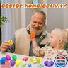 24 PCS Plastic Easter Eggs Filled with 24 PCS Mochi Squishy Toys for Kids, Perfect for Easter Egg Hunt Game, Easter Basket Fillers, Easter Party Favor Supplies