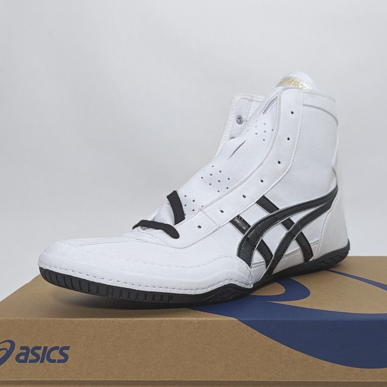 Pre-owned Asics Wrestling Shoes 1083a001 White/black(silver) Ex-eo(twr900) Successor Aw:sv In White,black(silver)
