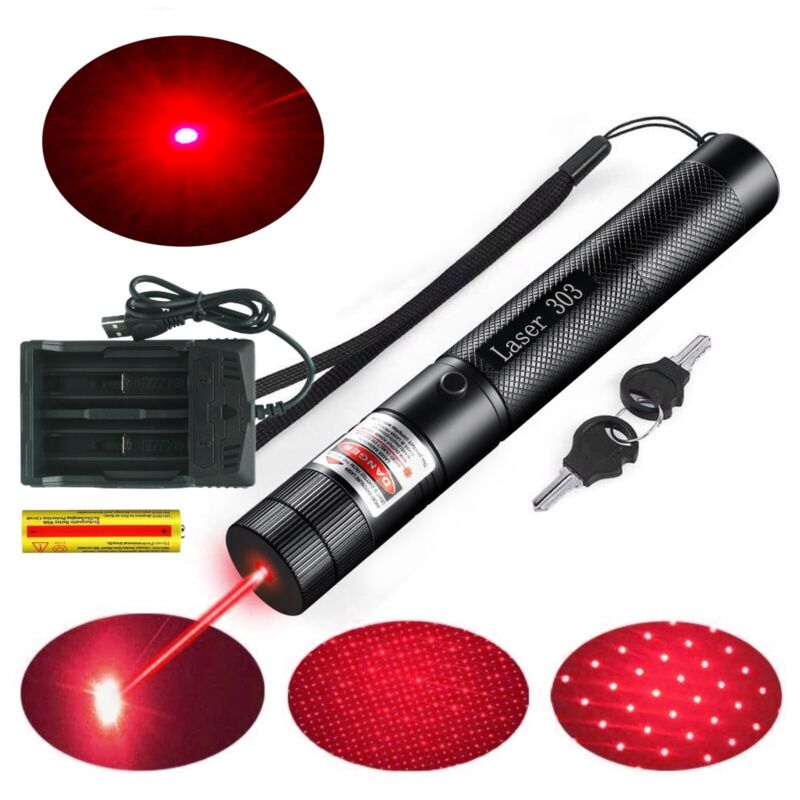 Red Laser Pointer Rechargeable 650nm Star Light Visible Beam Lazer