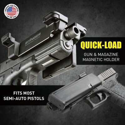 Stinger Magnetic Quick-Load Quickdraw Gun Mount with Magazine Holder