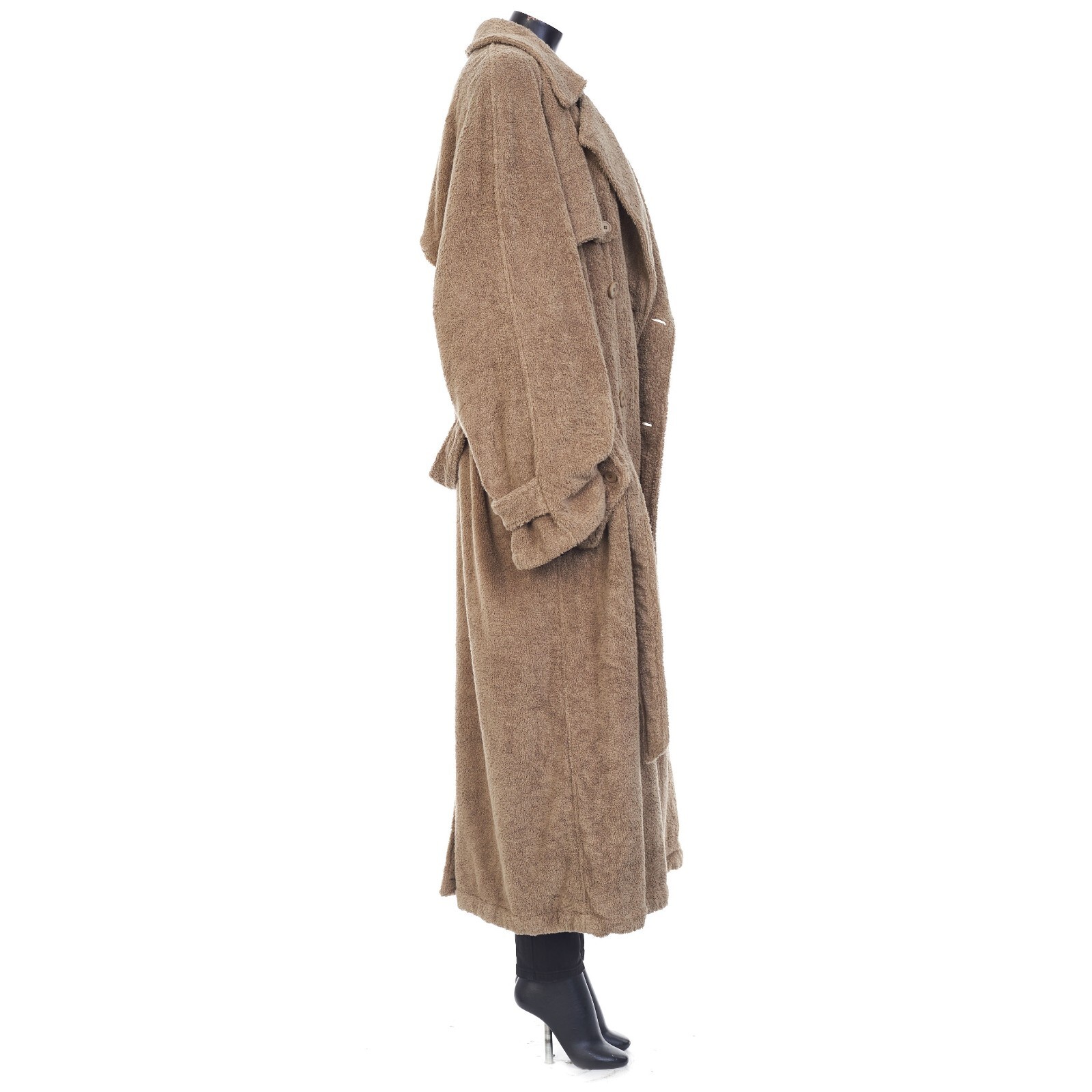 Pre-owned Balenciaga 2790$ Double-breasted Towel Trench Coat In Neutral Beige