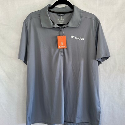 LEIDOS Polo Shirt Women s Size 2XL Gray Buttons Aviation Technology Elevate