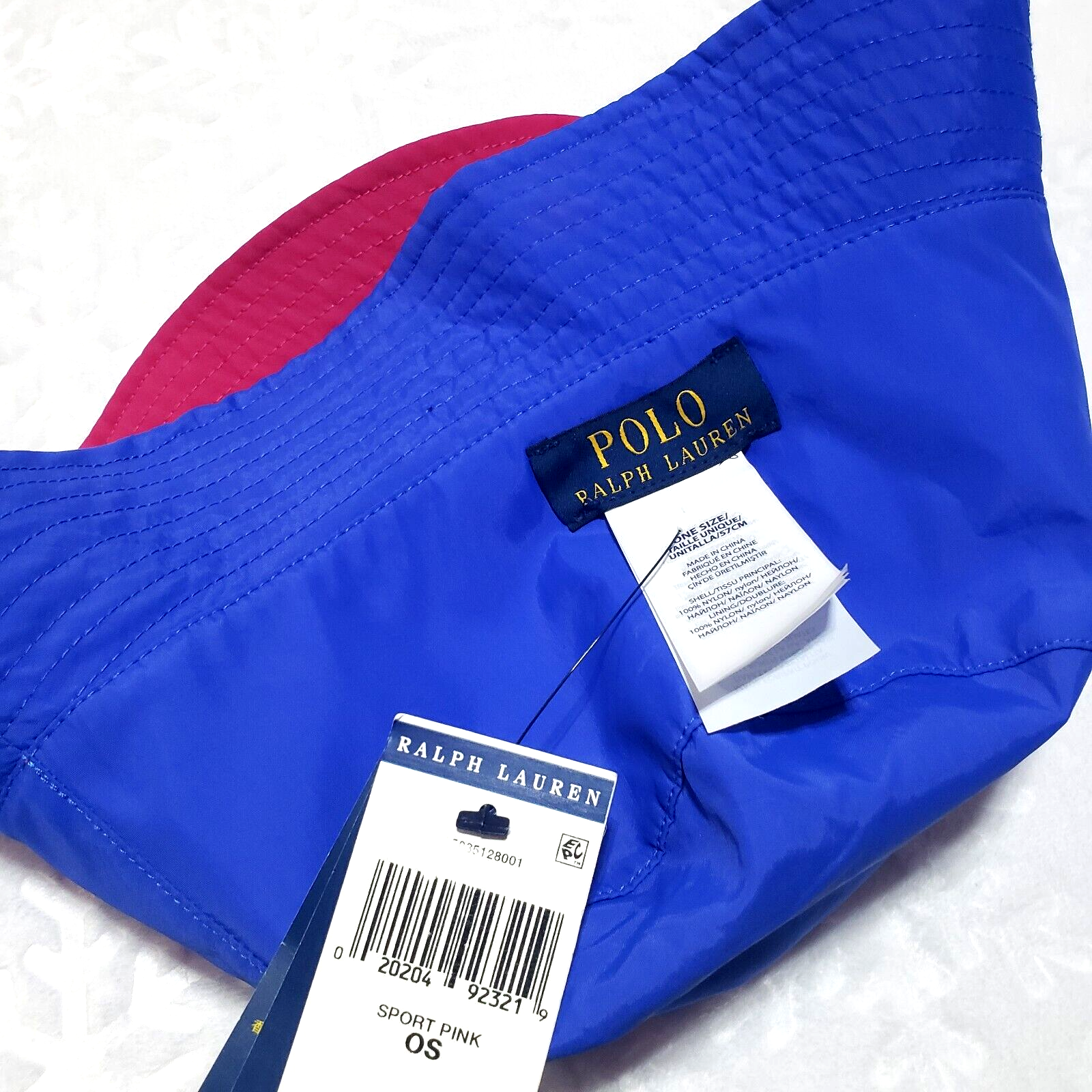 NWT POLO Ralph Lauren SPORT BUCKET HAT Reversible PINK BLUE Sun Cap UNISEX OS
