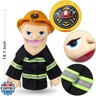 Role Play Hand Puppets Hand Plush Chef Doctor Fireman Pirate Detective Athlete Nurse Worker Hand Puppet Toys Puppets for Kids Storytelling Imaginative Pretend Play Teaching Preschool(Fireman)