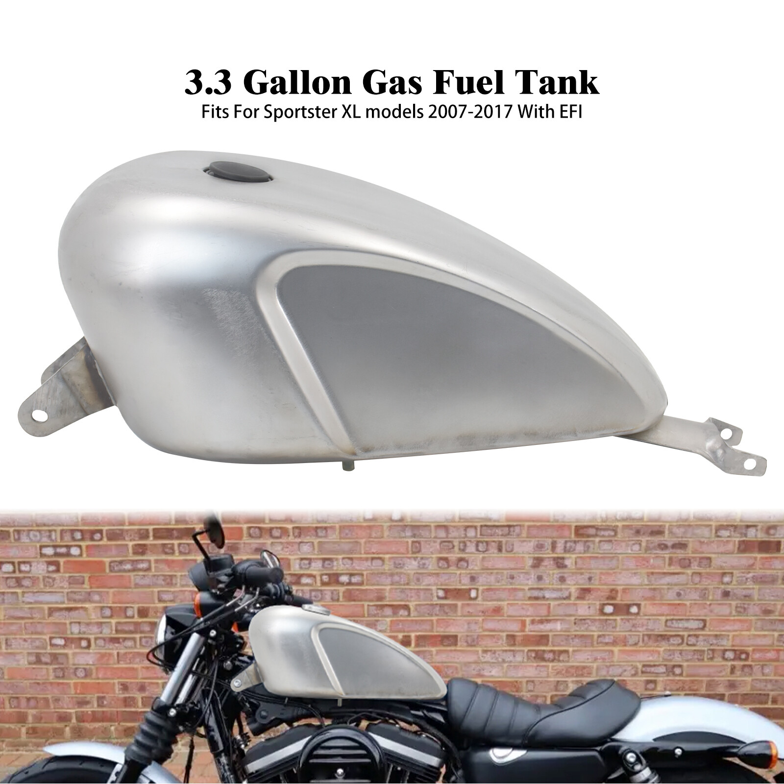 12.5L 3.3 Gallon Gas Fuel Tank Injection Fit for Harley Sportster