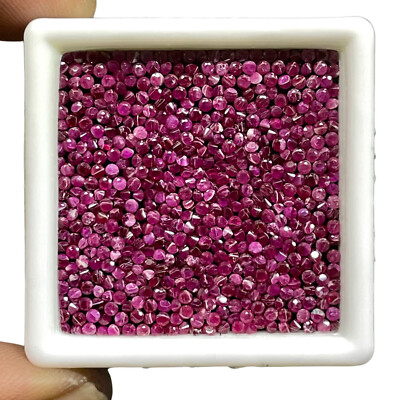 100 Pcs Natural Ruby 1.6mm Round Cut Rich Red Loose Gemstones Wholesale Lot