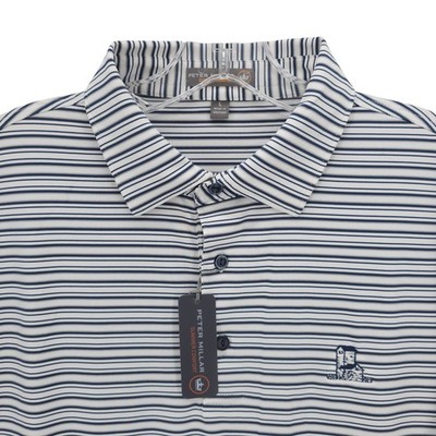 PETER MILLAR Summer Comfort Arcola Country Club Striped Polo Shirt Golf LARGE