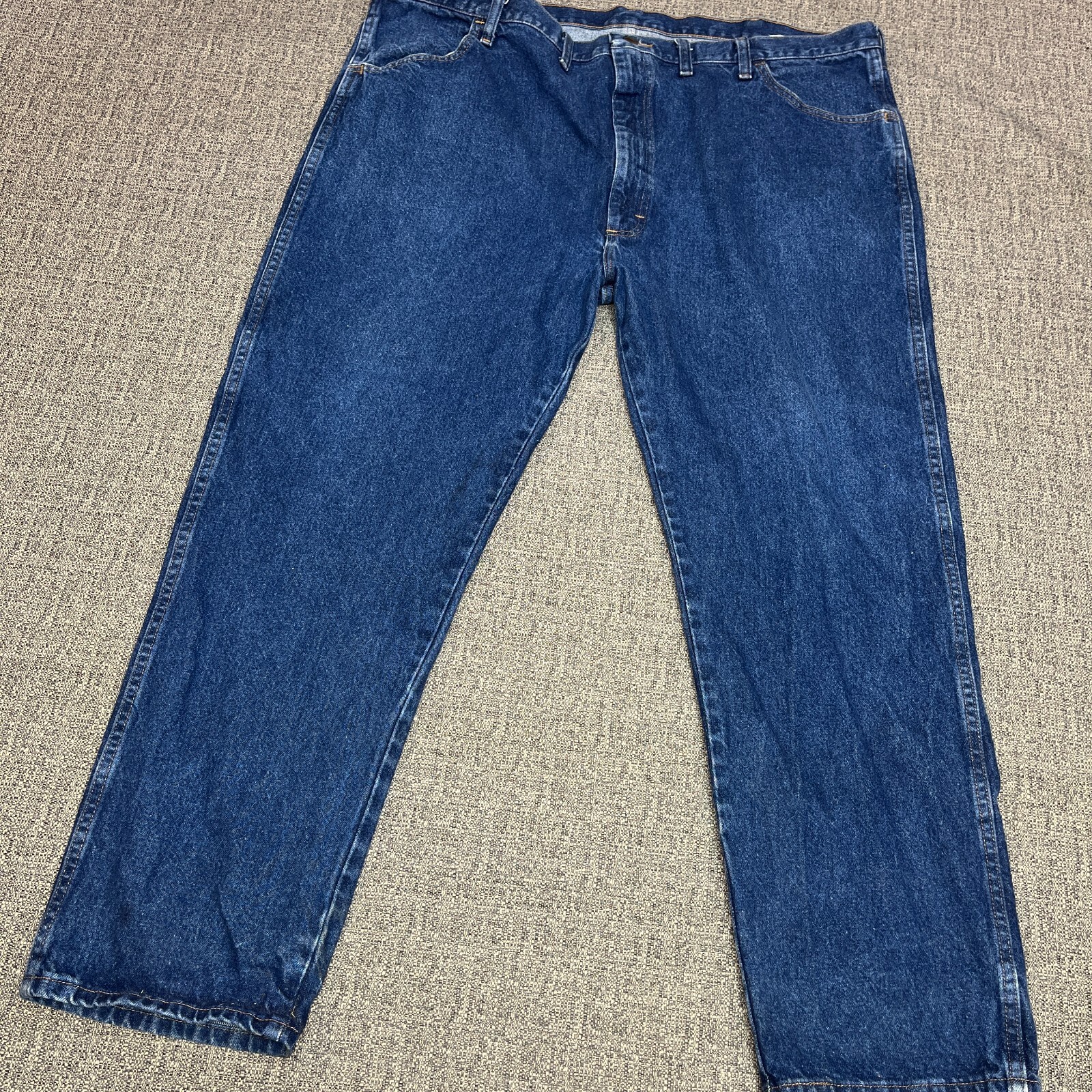 Rustler Jeans Mens 46 x 30 Blue Denim Belted Pockets 100% Cotton Casual