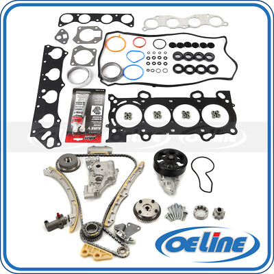 Fit 04-08 Acura TSX 2.4L L4 Head Gasket Set Timing Chain Kit VVT Oil Water Pump
