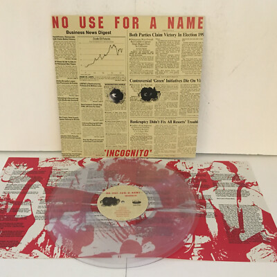 NO USE FOR A NAME incognito Lp CLEAR COLORED Vinyl Record with lyrics insert