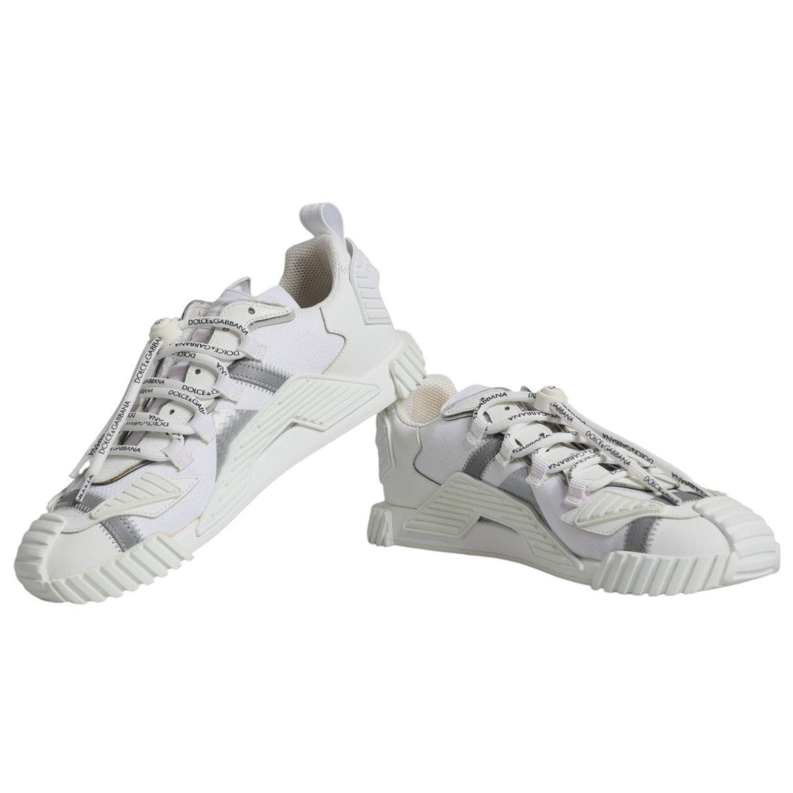 Pre-owned Dolce & Gabbana Shoes White Lace Up Low Top Ns1 Sneakers Men Eu41 / Us8 900usd