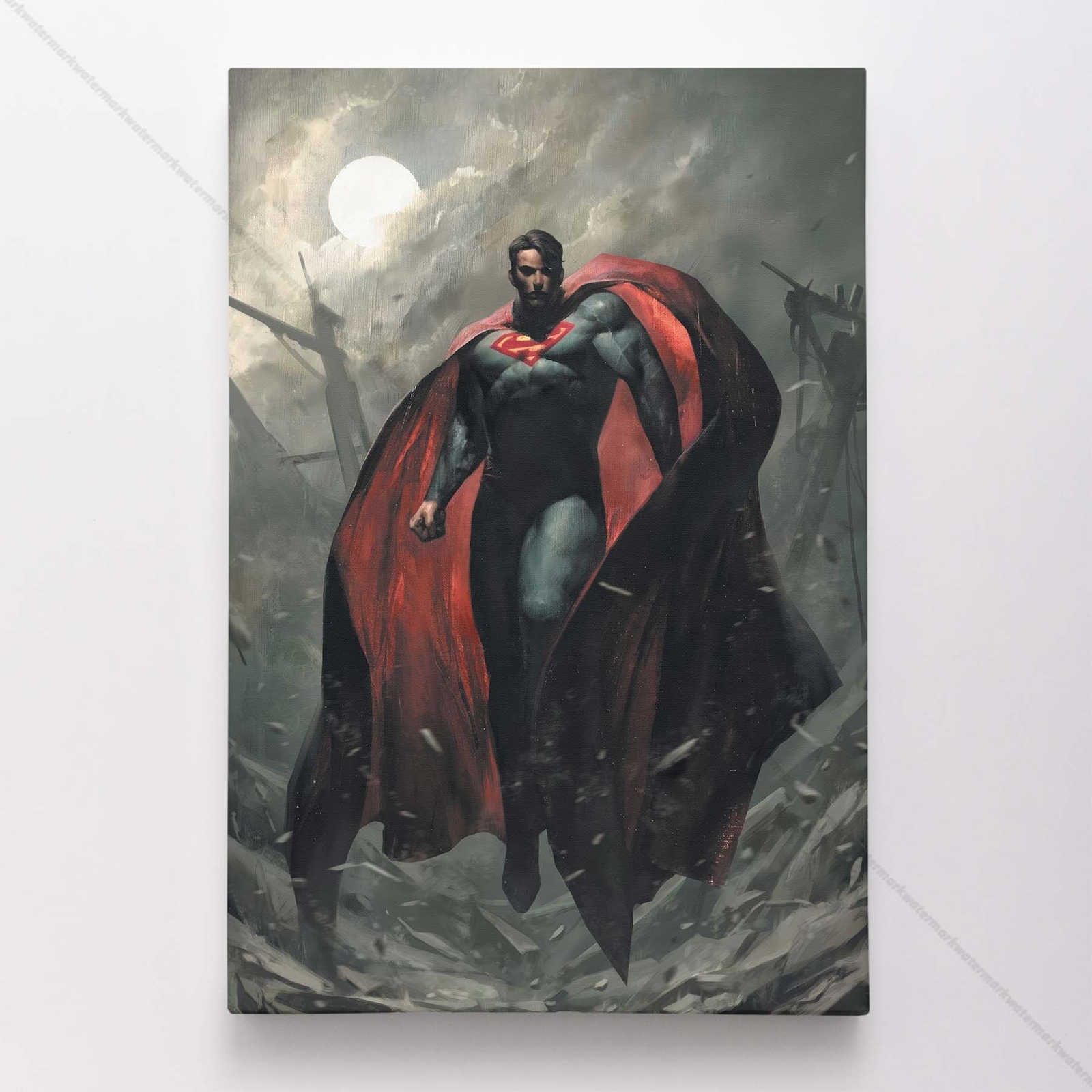 Superman Poster Canvas DC Comic Book Cover Justice League Art Print #8686