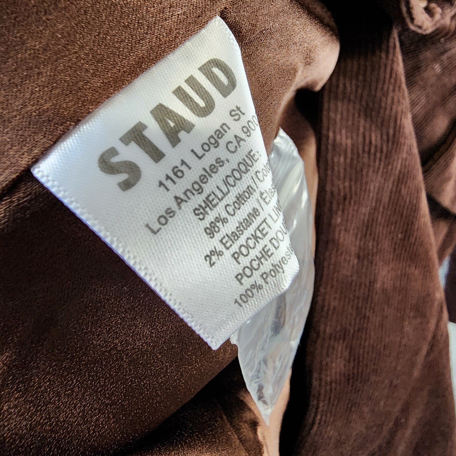 STAUD Trek Corduroy Blazer Women's XS Mahogany Flap Pockets Button Front L/S - Picture 10 of 13