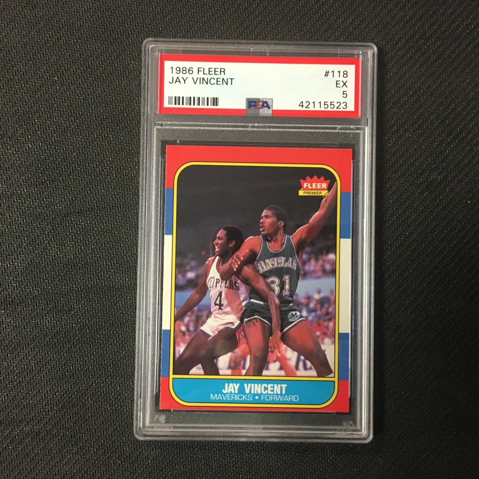 1986 fleer jay vincent psa 5 EX