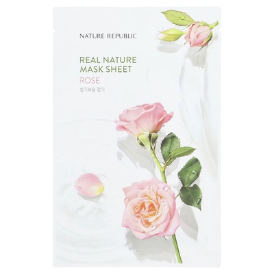 Real Nature Beauty Mask Sheet, Rose,  1 Sheet, 0.77 fl oz (23 ml)