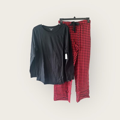 New Amazon Essentials Pajamas Flannel Pant Long Sleeve T-Shirt Womens XXL 2XL