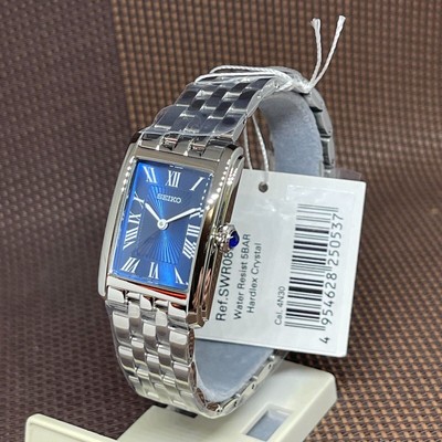 Pre-owned Seiko Swr085p1 Blue Analog Roman Quartz Stainless Steel Women's Classic Watch