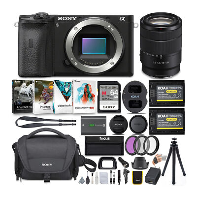 Sony Alpha a6600 APS-C Mirrorless Camera with 18-135mm Lens & Accessories Bundle