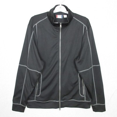 Clique Black Full Zip Track Jacket Athletic Stitching Women's Large