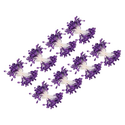 720 Pcs 5mm Double Heads Flower Stamen Artificial Lavender Flower Pistil Purple