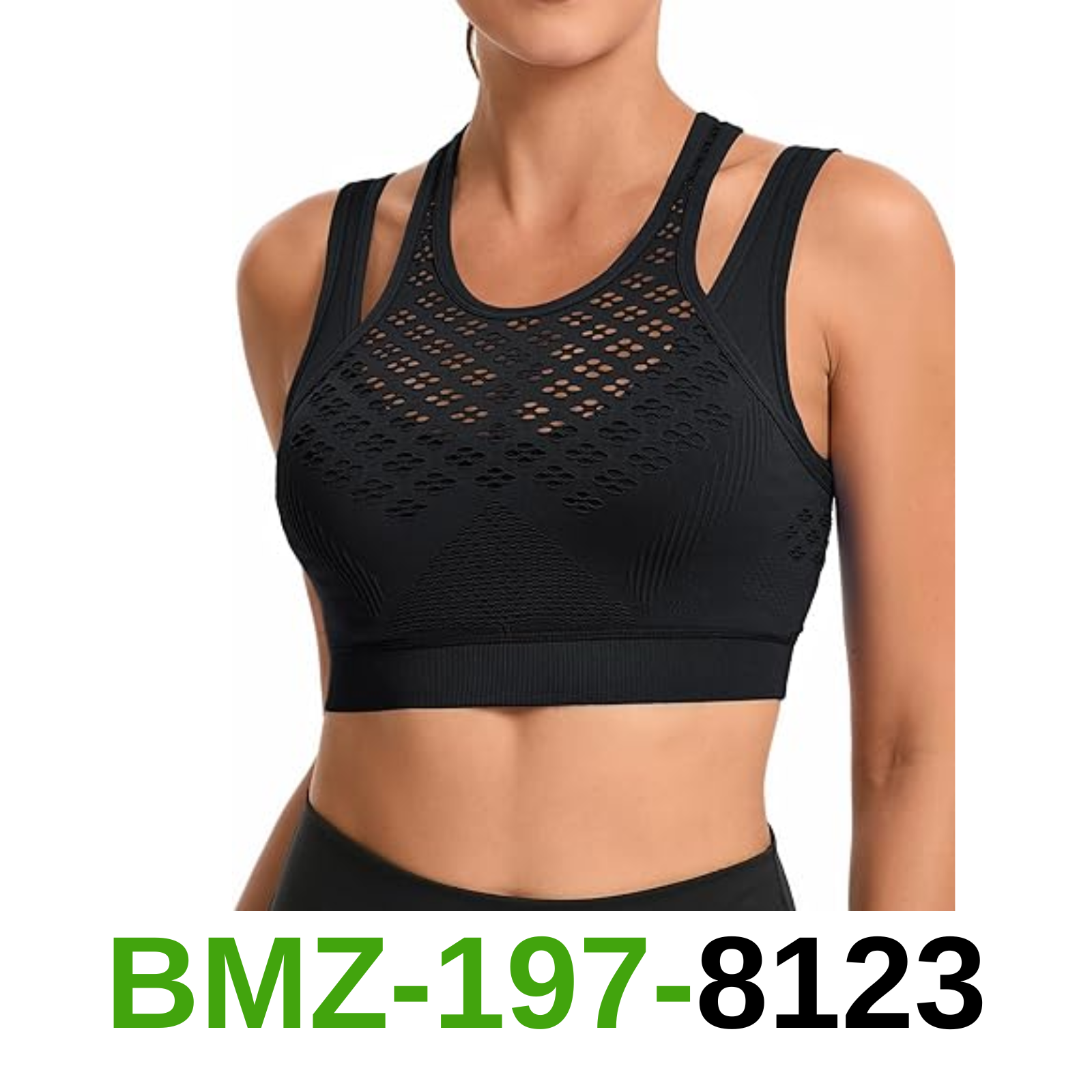 RUNNING GIRL Sports Bras for Women High Support,Seamless Ribbed Longline,, XL