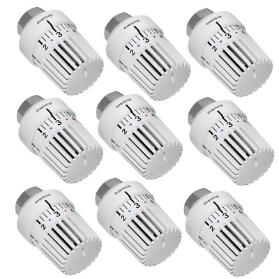 9 Piece Oventrop Thermostatic Head M 30 X 1,5 1011465 Uni LH with Zero White