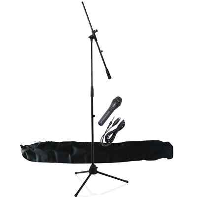 NJS Microphone Boom Stand Kit with Microphone 3m XLR Cable And Clip