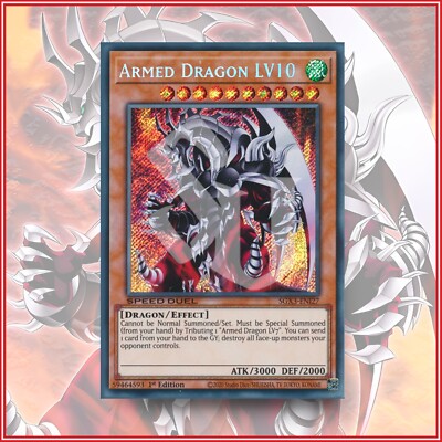 YuGiOh ARMED DRAGON LV10 SGX Secret Rare 1st Edition  Chazz Deck