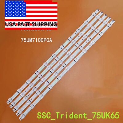 LED Strips（5） For LG 75UK6200PLB 75UN7070PUC 75UK6570PUB 75UM6970PUB 75UK6190PUB