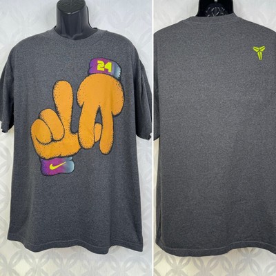 Nike Kobe Bryant Puppet Hands Shirt Short Sleeve Gray LA 24 Mens XL Tee